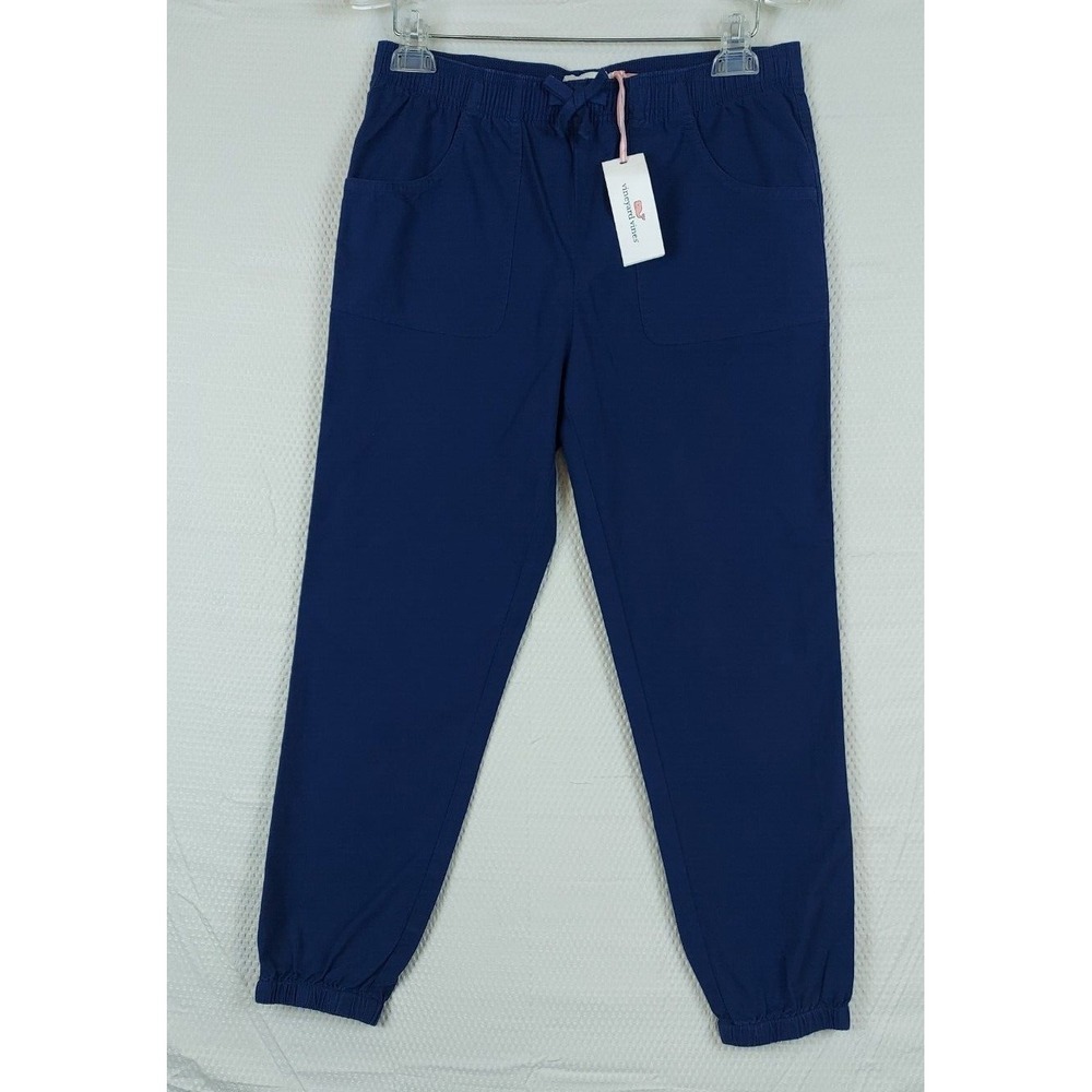 Womens‎ Vineyard Vines Twill Joggers Size 16 Deep Bay Blue Stretch Pockets 30x24